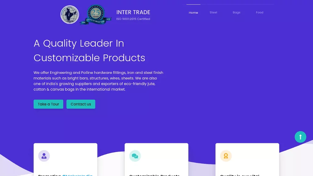 Representative image of Inter Trade | A corporate website with modern design
